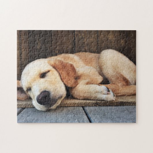 Puzzle Joli chiot jaune Labrador (Horizontal)