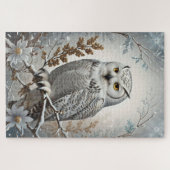 Puzzle Joli Chouette blanche neige hiver (Horizontal)
