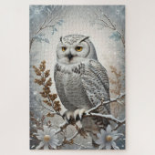 Puzzle Joli Chouette blanche neige hiver (Vertical)