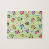 Puzzle Joli chouettes et fleurs à la mode motif (Horizontal)