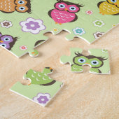 Puzzle Joli chouettes et fleurs à la mode motif (Côté)