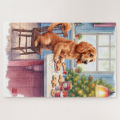 Puzzle Joli Cocker Spaniel Biscuits de Noël Cuisine de No (Horizontal)