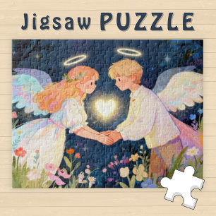 Puzzle Joli Couple Âme Jumelle Amour Garçon et Fille Ange