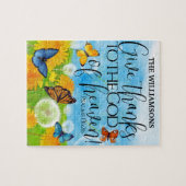 Puzzle Joli Donner Merci Bible Verse Floral Nom De Famill (Horizontal)