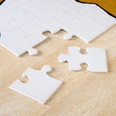 Puzzle Joli garçon et lapin blanc géant dans un jardin, p (Côté)