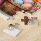 Puzzle Joli lapin de Pâques avec panier de Pâques (Côté)