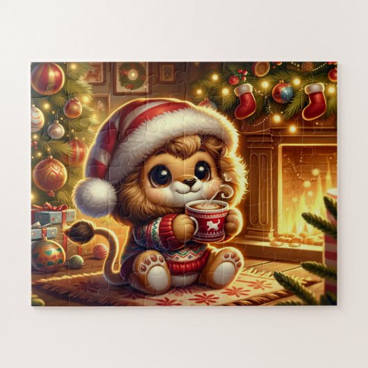 Puzzle Joli Lion de Noël (Horizontal)