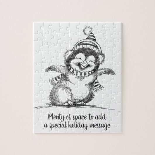 Puzzle Joli manchot de Noël, heureux bébé oiseau (Vertical)