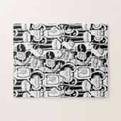 Puzzle Joli Monochrome Doodé Monster Motif (Horizontal)