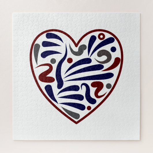 Puzzle Joli motif cardiaque abstrait (Vertical)