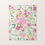 Puzzle Joli motif d'aquarelle vert rose pâle<br><div class="desc">Une jolie aquarelle fleurie élégante peinte à la main,  moderne et fillette,  aux aquarelles roses et jaunes verts,  bouquet botanique jigsaw puzzle. Niveau avancé.</div>