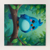 Puzzle Joli Oiseau Bleu de Dessin Animé (Horizontal)