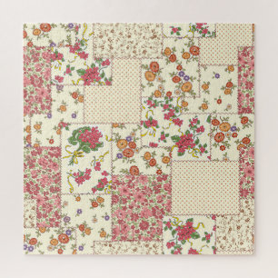 Puzzle Joli Patchwork Floral Conception transparente
