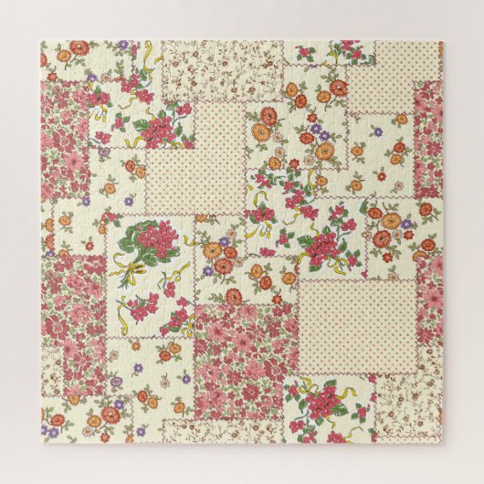Puzzle Joli Patchwork Floral Conception transparente (Vertical)