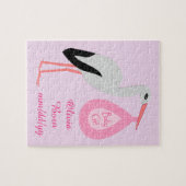 Puzzle Joli Pretty Rose Baby Girl Stork Custom (Horizontal)
