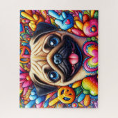Puzzle Joli Pug Hippie (Vertical)