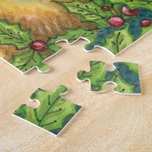 Puzzle Joli renne de Noël en forêt avec Holly (Côté)