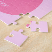 Puzzle Joli rose bébé fille Faire-part de naissance chat (Côté)