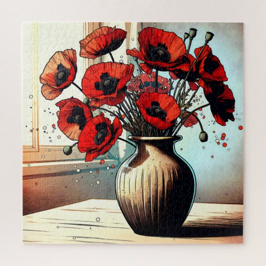 Puzzle Joli Vase de Red Poppies (Vertical)