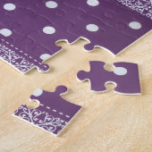 Puzzle Joli violet à damiers Damask Motif sans joint (Côté)