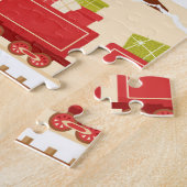 Puzzle Joli Whimsical Père Noël Train Funny Blank Noël (Côté)