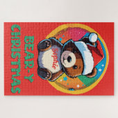 Puzzle Jolie adorable Kawaii Chibi Ours de Noël (Horizontal)