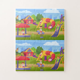 Puzzle Jolie aire de jeu colorée pour enfants