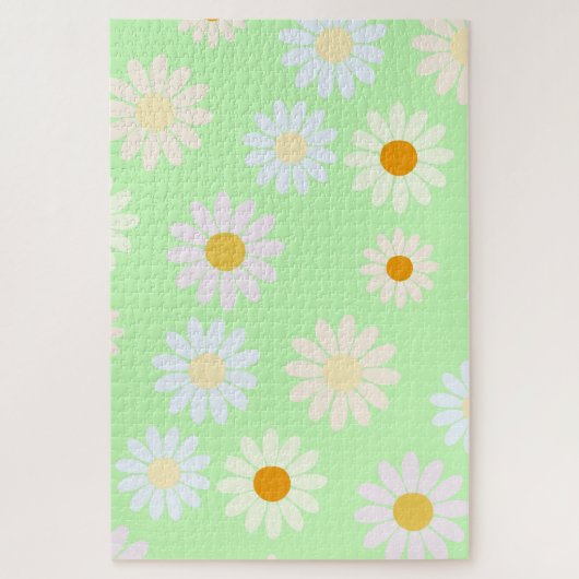 Puzzle Jolie aquarelle colorée Motif marguerite vert (Vertical)