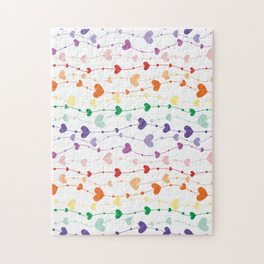 Puzzle Jolie famille Motif Rainbow Hearts (Vertical)