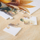 Puzzle Jolie fille Anime avec Ukulele sur tournesol (Côté)