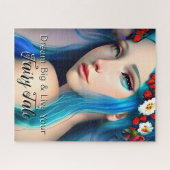 Puzzle Jolie fille enchantée avec des fleurs | Conte de f (Horizontal)
