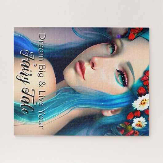 Puzzle Jolie fille enchantée avec des fleurs | Conte de f (Horizontal)