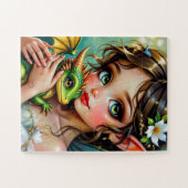 Puzzle Jolie fille thème fée et dragon (Horizontal)