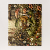 Puzzle Jolie grenouille de lecture de jardin confortable (Vertical)
