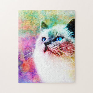Puzzle Jolie Kitty Chat Coloré Amateur de Chats