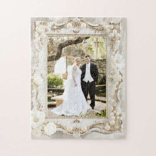 Puzzle Jolie photo personnalisée de mariage (Vertical)