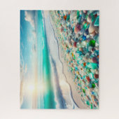 Puzzle Jolie plage Ocean avec verre de mer (Vertical)