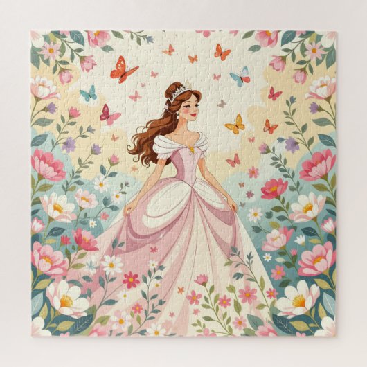 Puzzle Jolie princesse avec papillons (Vertical)