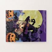 Puzzle Jolie Sorcière d'Halloween Anime (Horizontal)