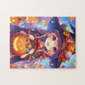 Puzzle Jolie Sorcière d'Halloween Anime (Horizontal)