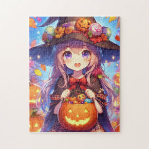 Puzzle Jolie Sorcière d'Halloween Anime