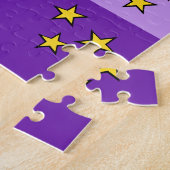 Puzzle Jolie zèbre nom photo violet jaune enfants (Côté)