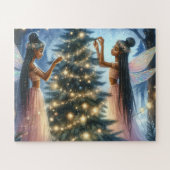 Puzzle Jolies fées décorant l'arbre de Noël (Horizontal)