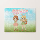 Puzzle Jolies filles lapins de Pâques d'anime (Horizontal)