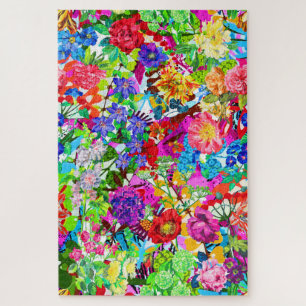 Puzzle Jolies fleurs magiques colorées