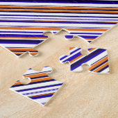 Puzzle Jolies rayures bleues orange (Côté)