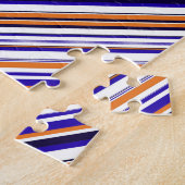 Puzzle Jolies rayures bleues orange (Côté)