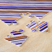 Puzzle Jolies rayures bleues orange (Côté)