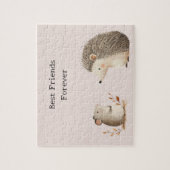 Puzzle Jolis amis souris et hérisson bruns crème (Vertical)