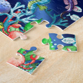 Puzzle Jolis aquarelles de créatures océaniques sous la m (Côté)